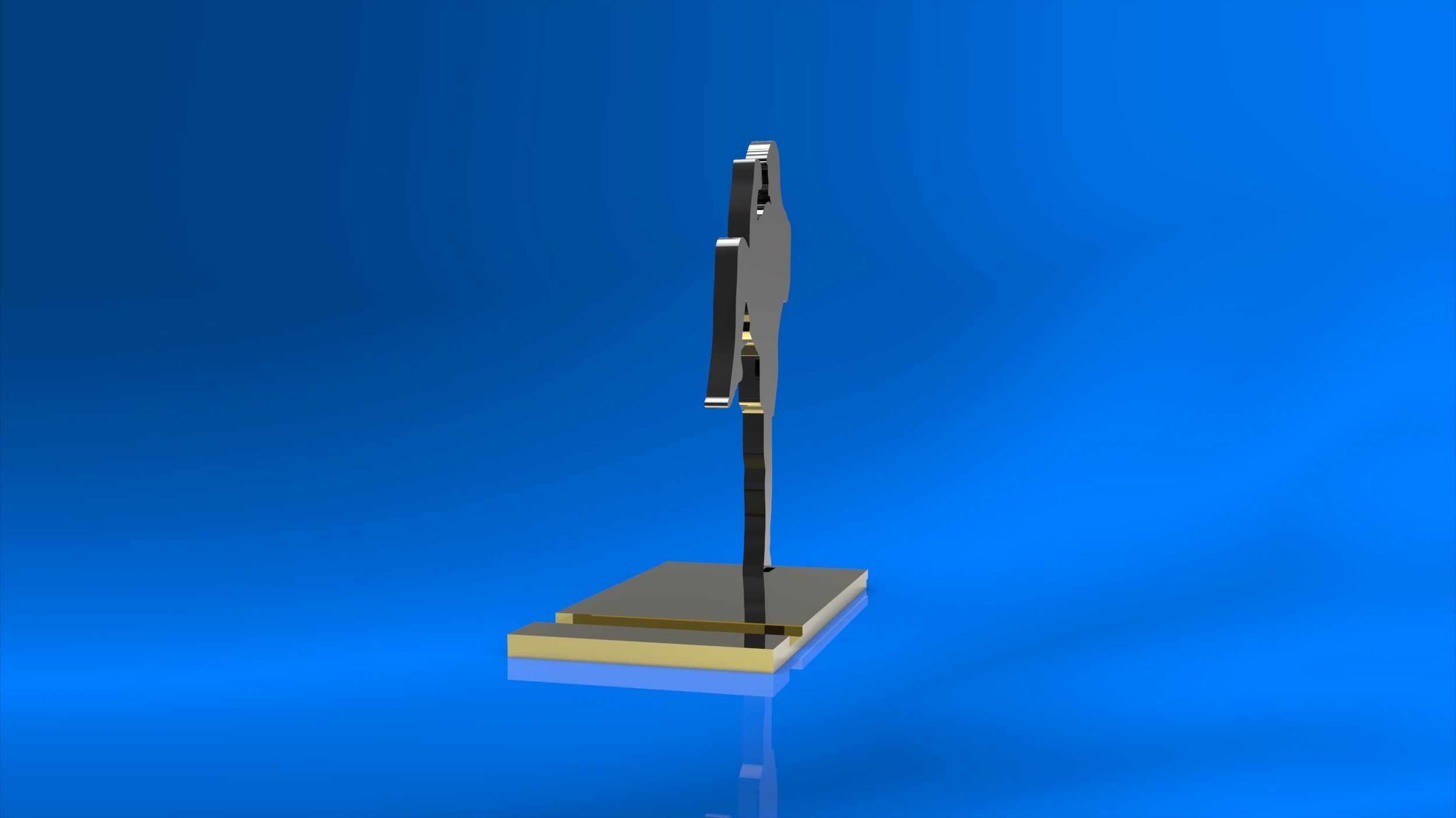 Phone stand Fighter 3D model_5