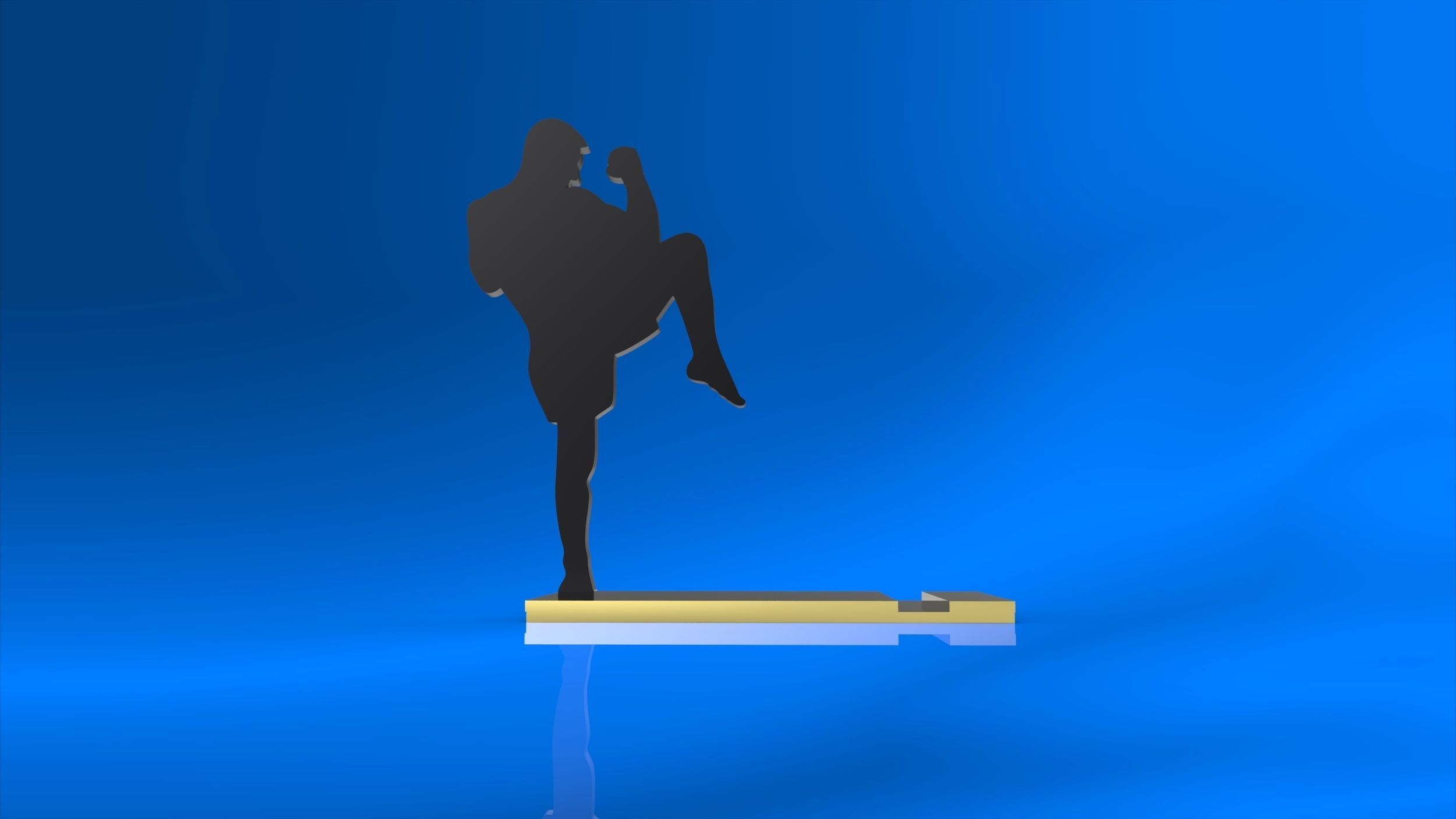 Phone stand Fighter 3D model_9