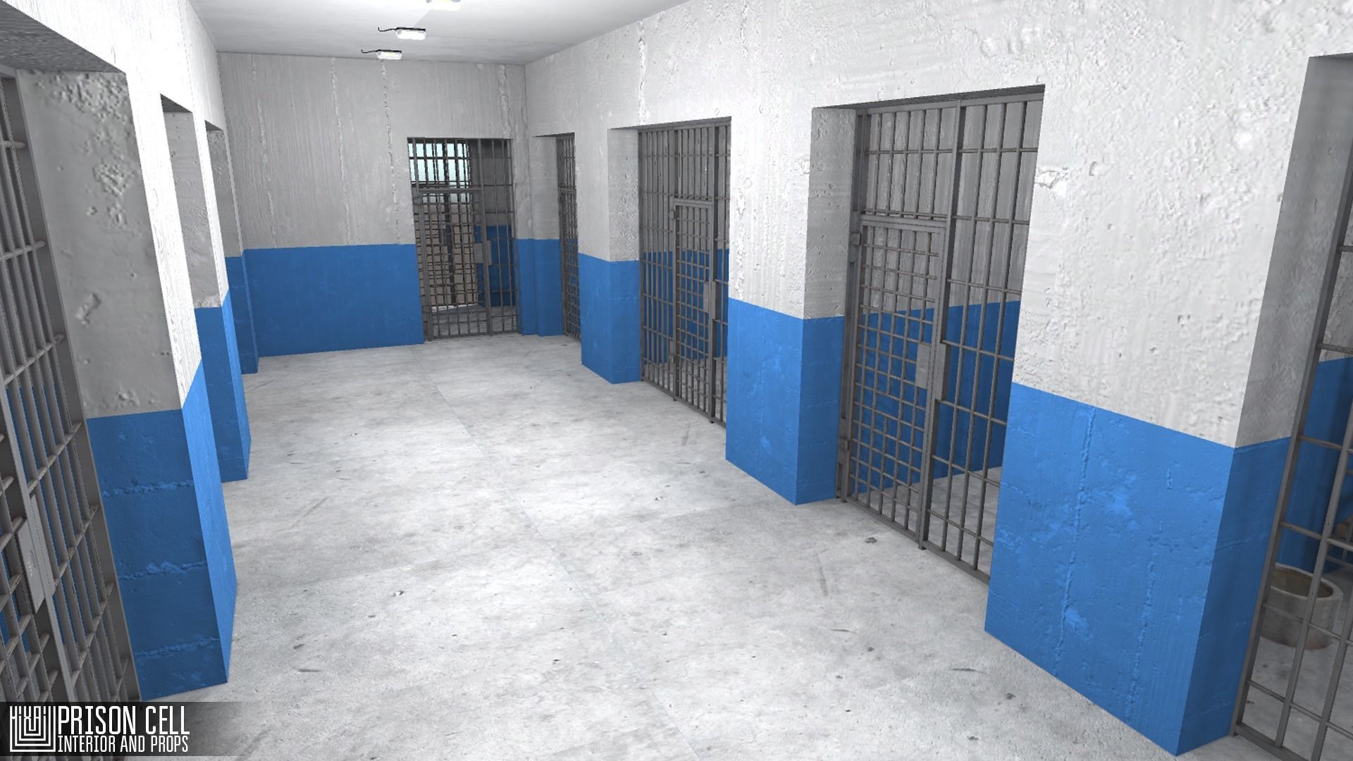 Prison cell - interior and props Low-poly 3D model_4