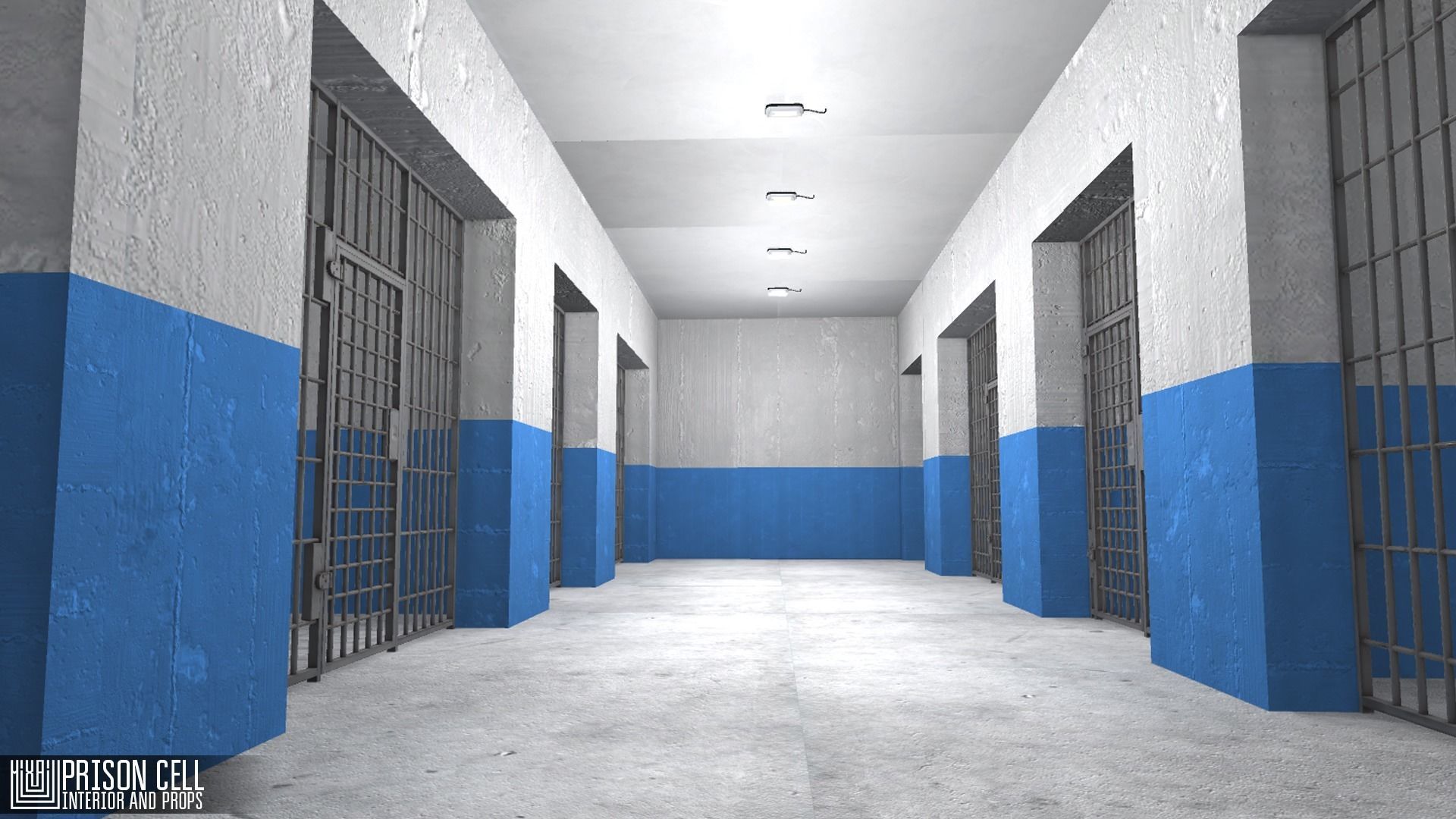 Prison cell - interior and props Low-poly 3D model_2
