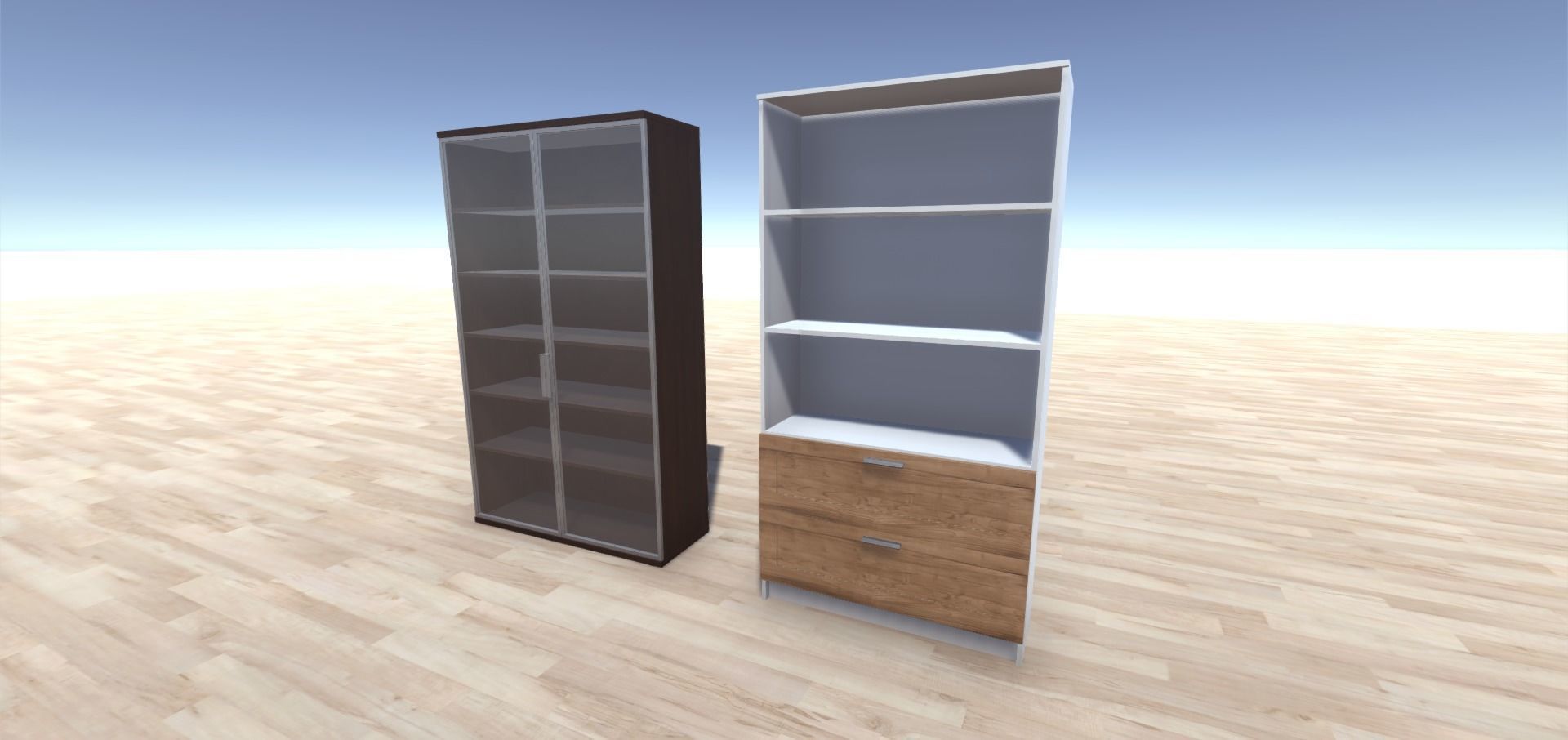 Cabinets Collection dresser and chest of drawers Low-poly 3D model_8