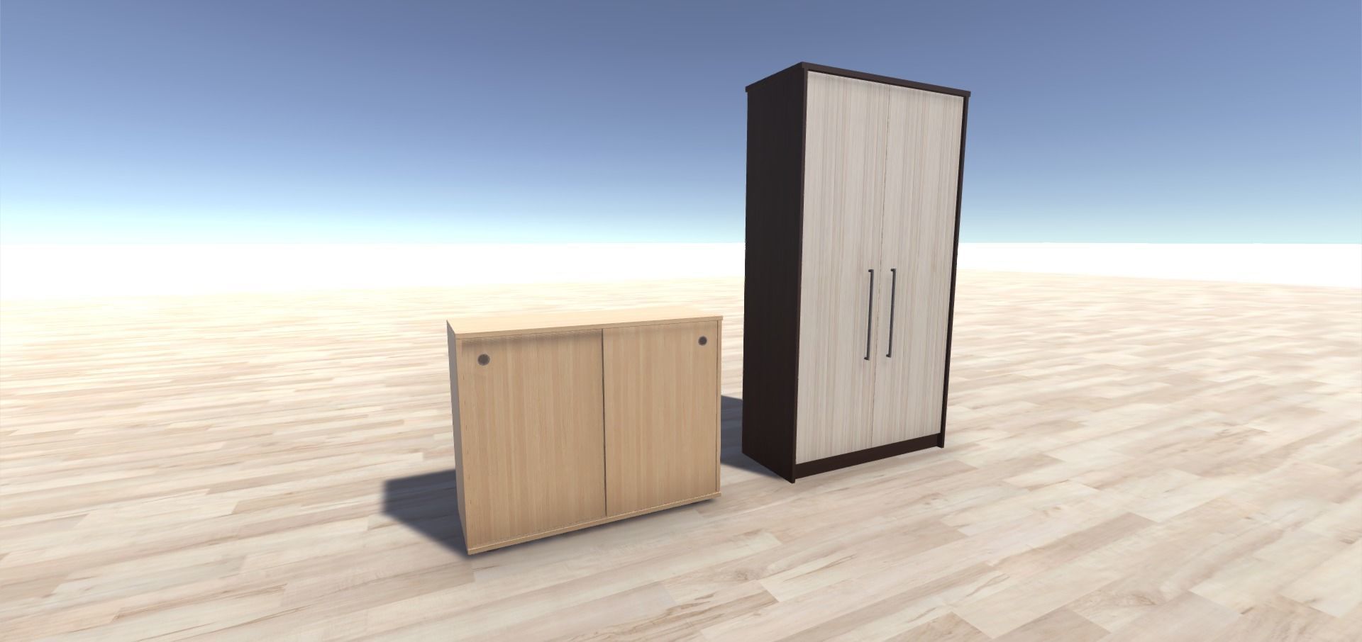 Cabinets Collection dresser and chest of drawers Low-poly 3D model_10