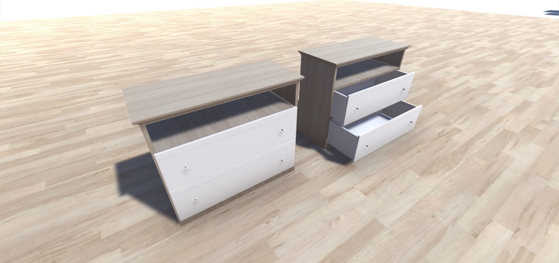 Cabinets Collection dresser and chest of drawers Low-poly 3D model_11