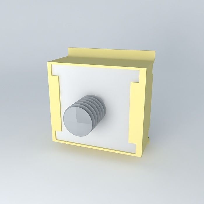 Rack Mount Anchor Screw, nut and retainer 3D model_1