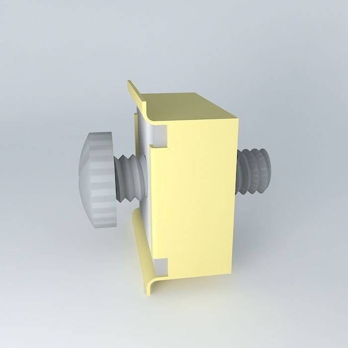 Rack Mount Anchor Screw, nut and retainer 3D model_2
