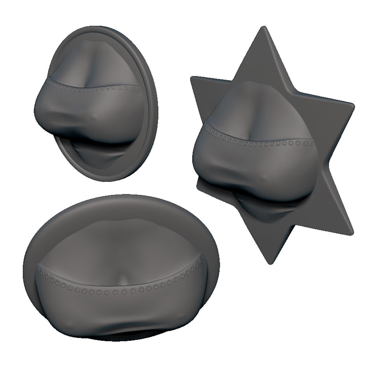 Cleavage Busty Tube Top Fridge Magnets set 3D print model_7