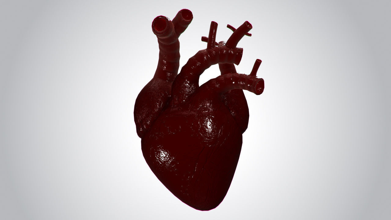 Heart Covered In Blood Rigged Animated PBR Low-poly 3D model_1