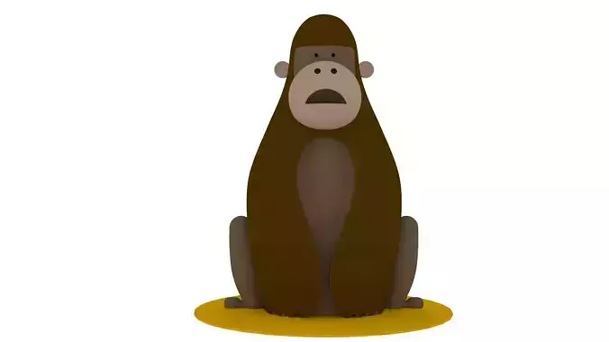 3D Monkey Model cartoon gorilla 3D print model