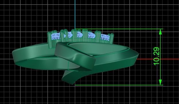 cross 5 stone pendant 3D print model_2