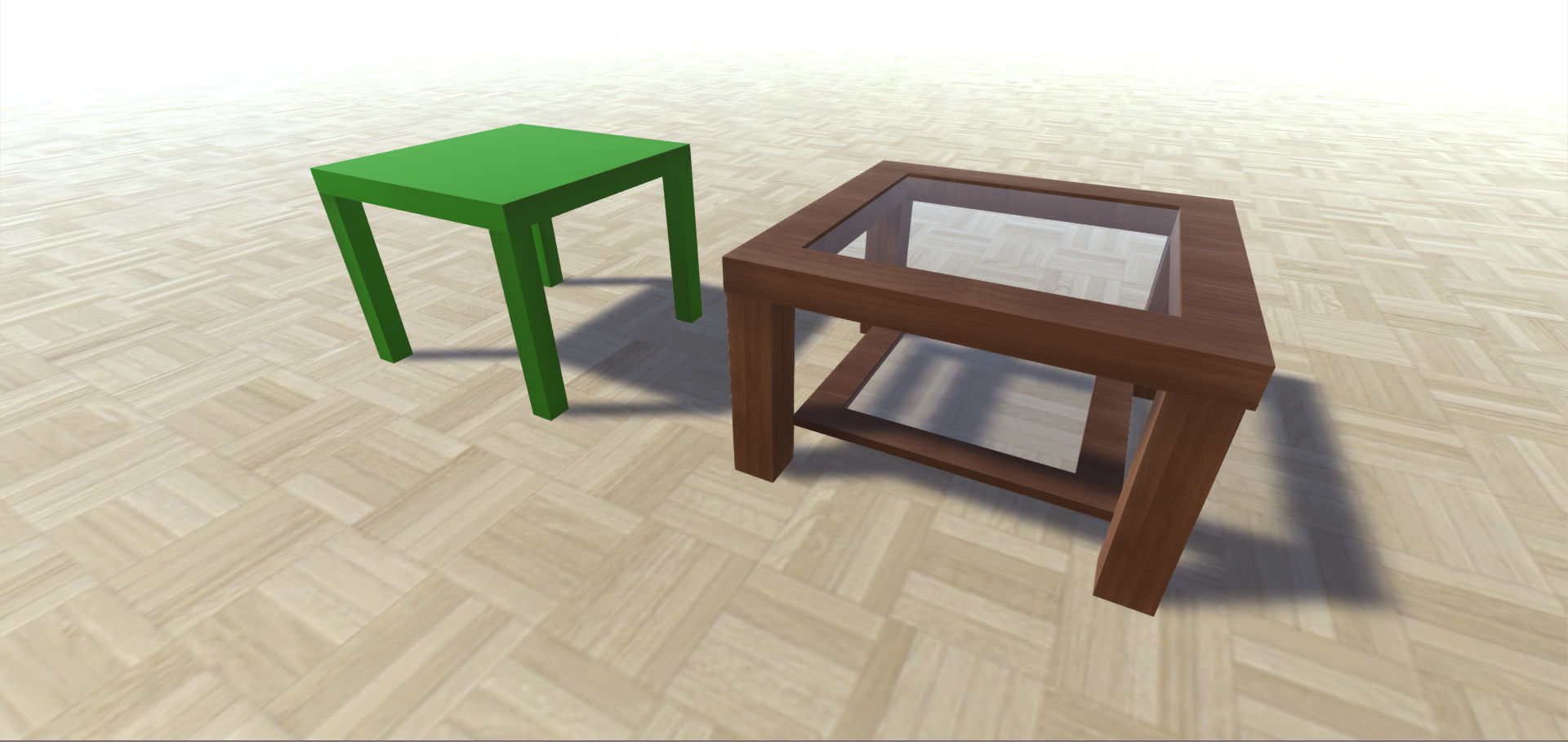 Tables Collection table and two chairs Low-poly 3D model_7