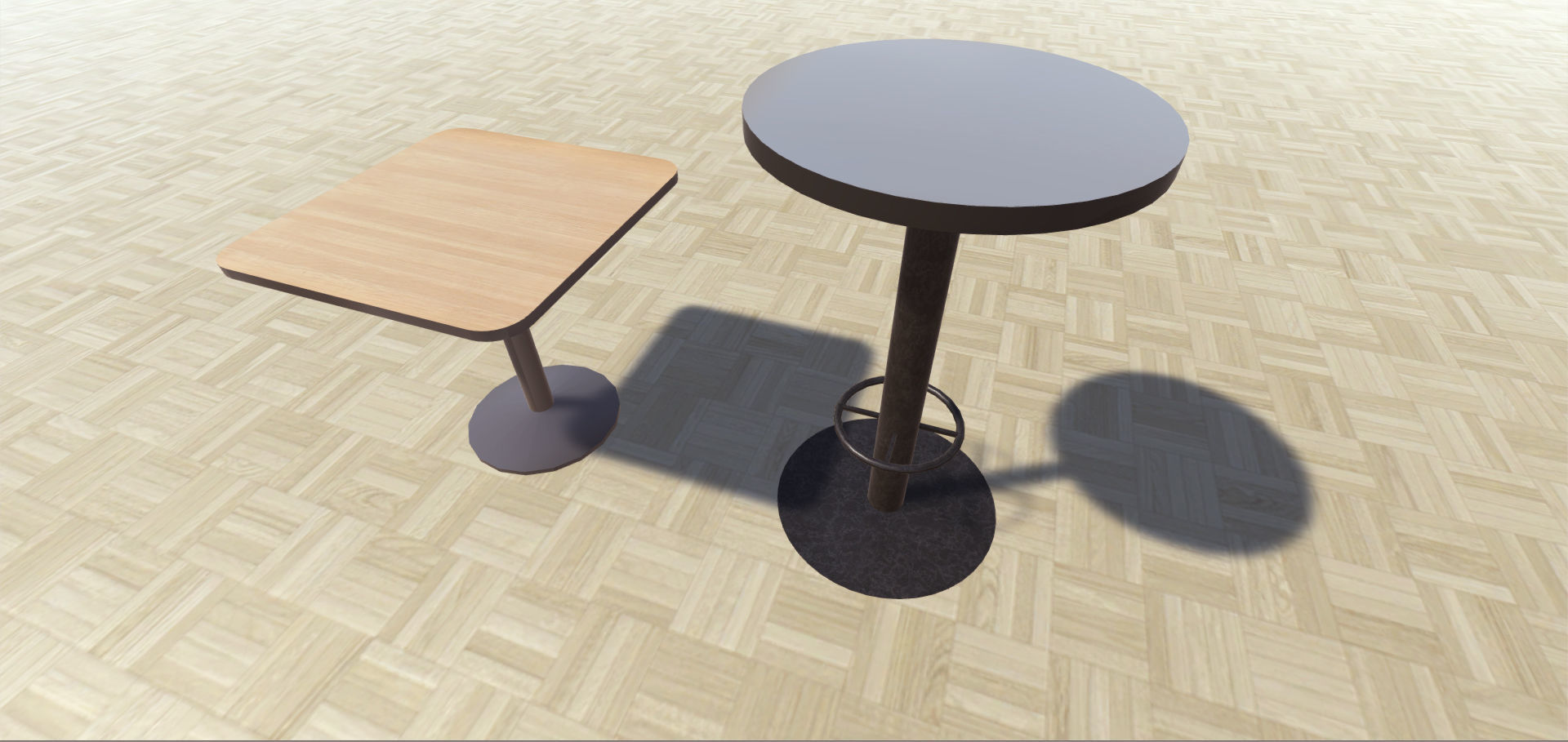 Tables Collection table and two chairs Low-poly 3D model_8