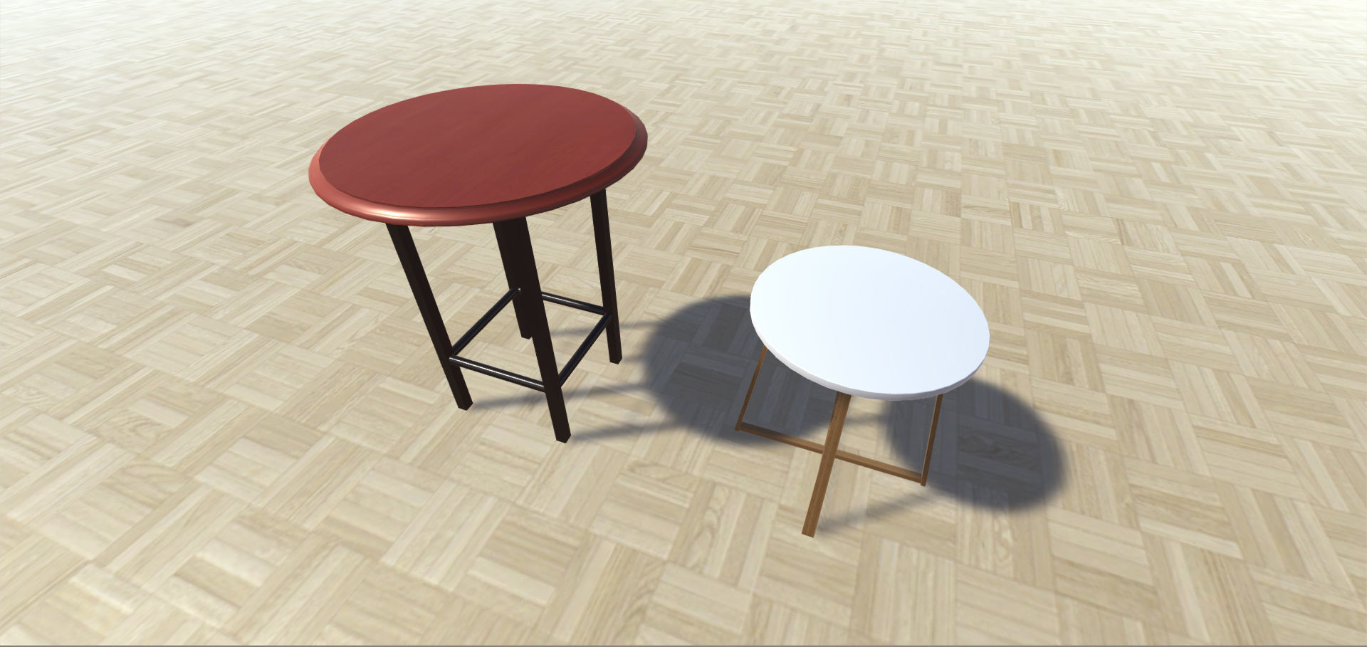 Tables Collection table and two chairs Low-poly 3D model_10