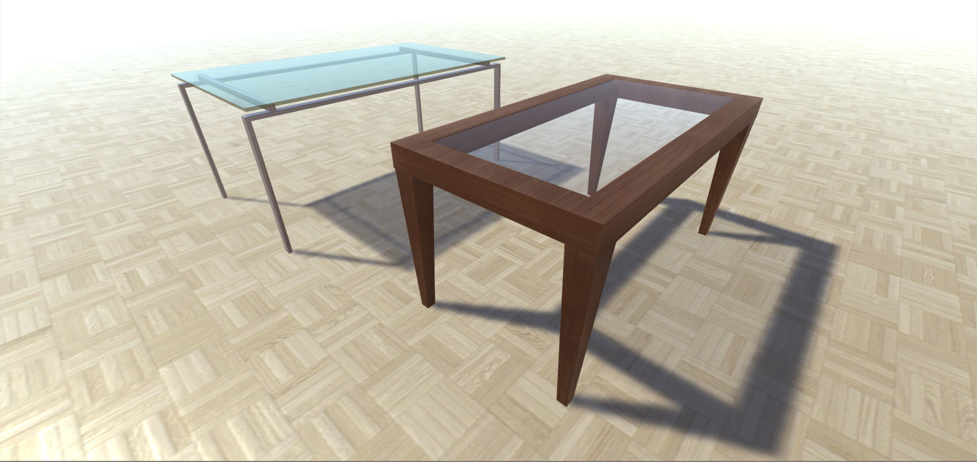 Tables Collection table and two chairs Low-poly 3D model_12