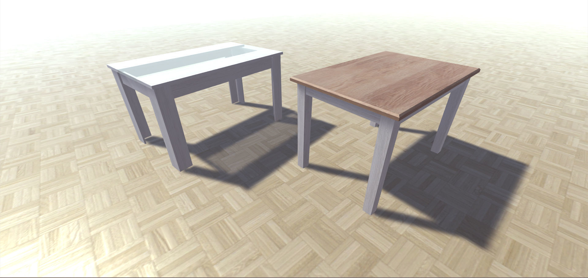 Tables Collection table and two chairs Low-poly 3D model_3