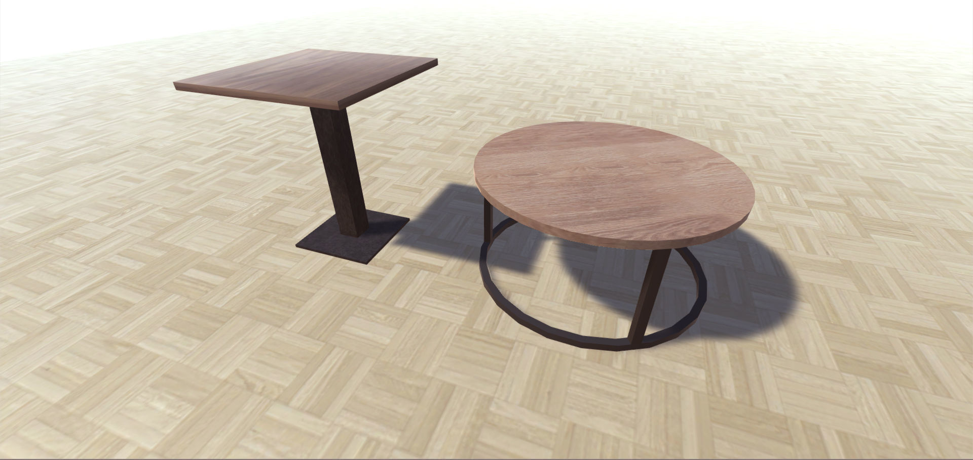 Tables Collection table and two chairs Low-poly 3D model_9