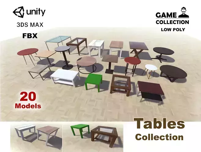 Tables Collection table and two chairs