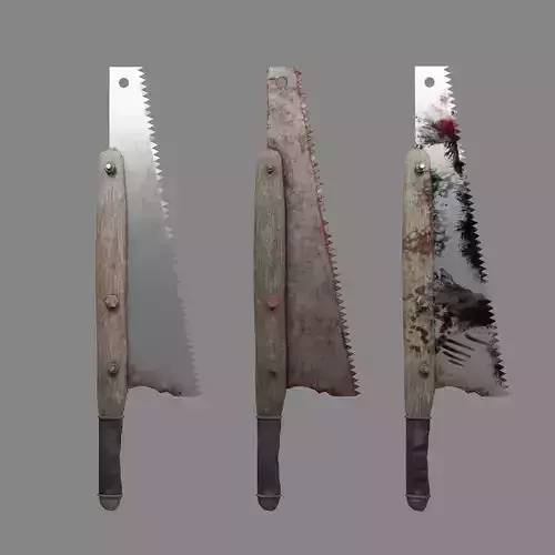 Saw-Axe Survival weapon  Free low-poly 3D model