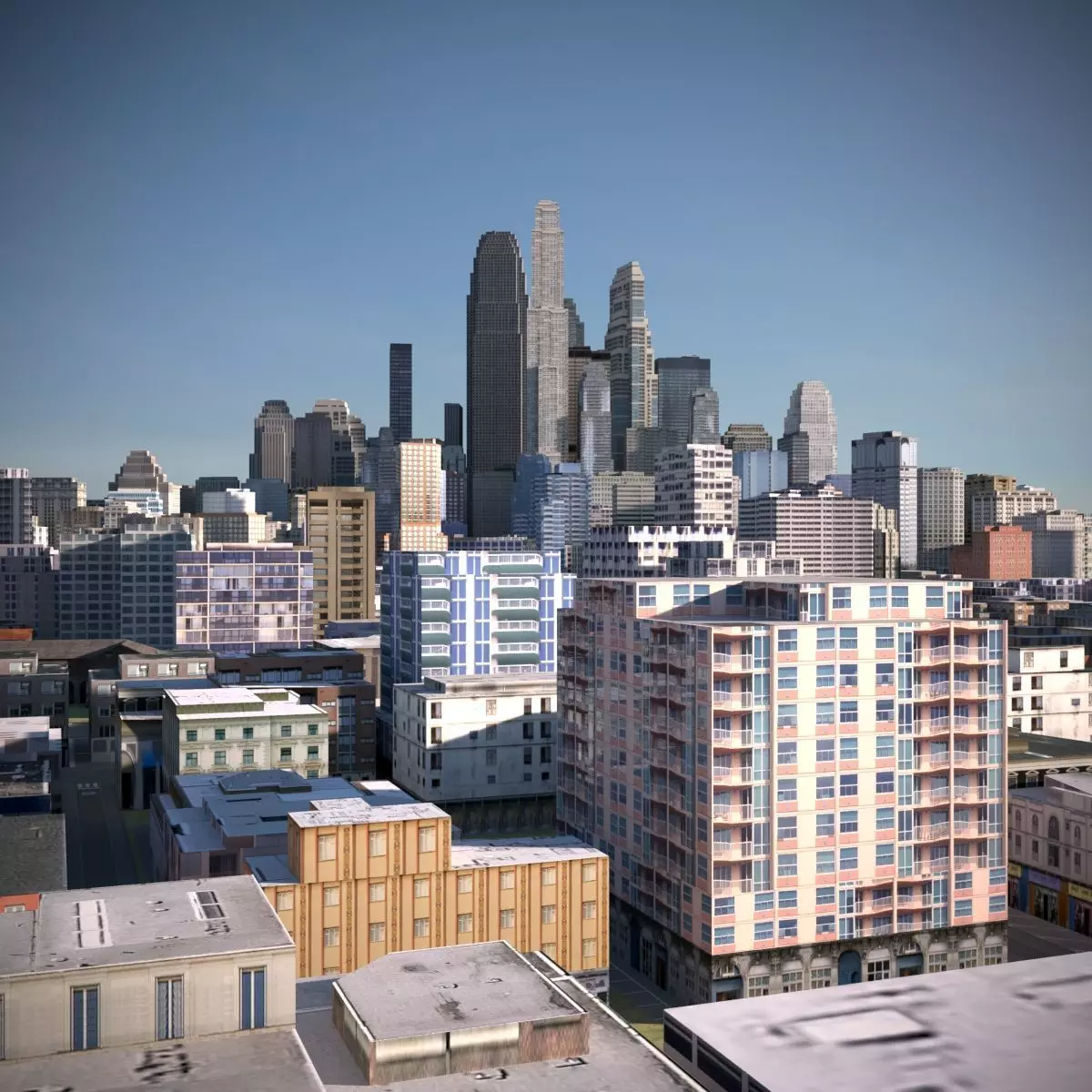 City 18 Low-poly 3D model_0