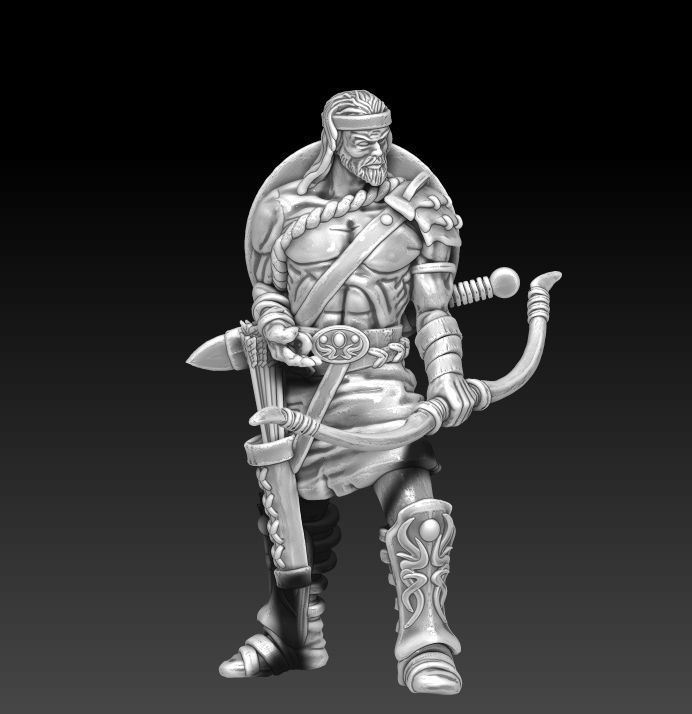 Greek Bowman - Ulysse archer 35 mm scale - 3D print model 3D print model_7
