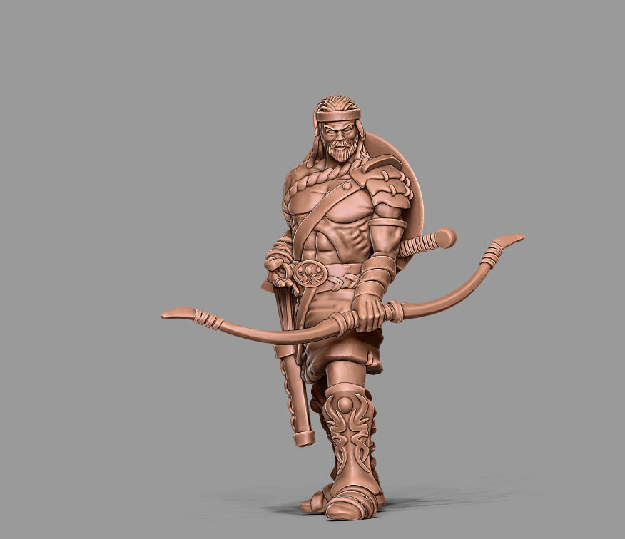 Greek Bowman - Ulysse archer 35 mm scale - 3D print model 3D print model_4
