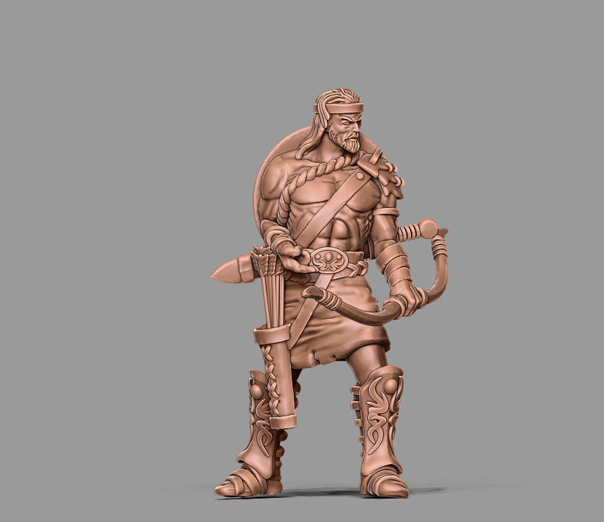 Greek Bowman - Ulysse archer 35 mm scale - 3D print model 3D print model_5