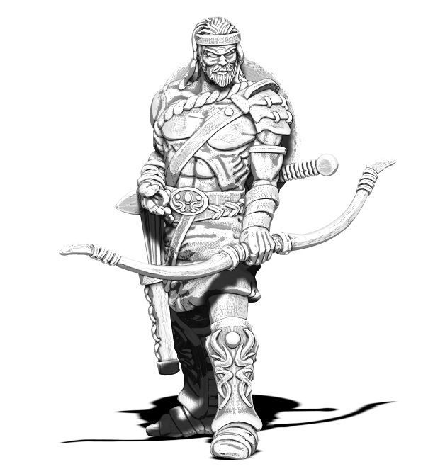 Greek Bowman - Ulysse archer 35 mm scale - 3D print model 3D print model_8