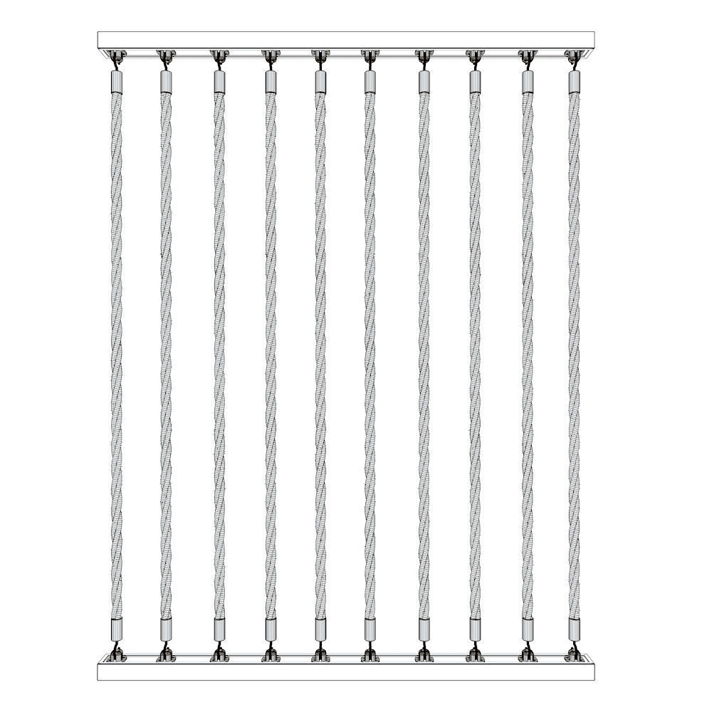 Wall rope decor 3D model_2
