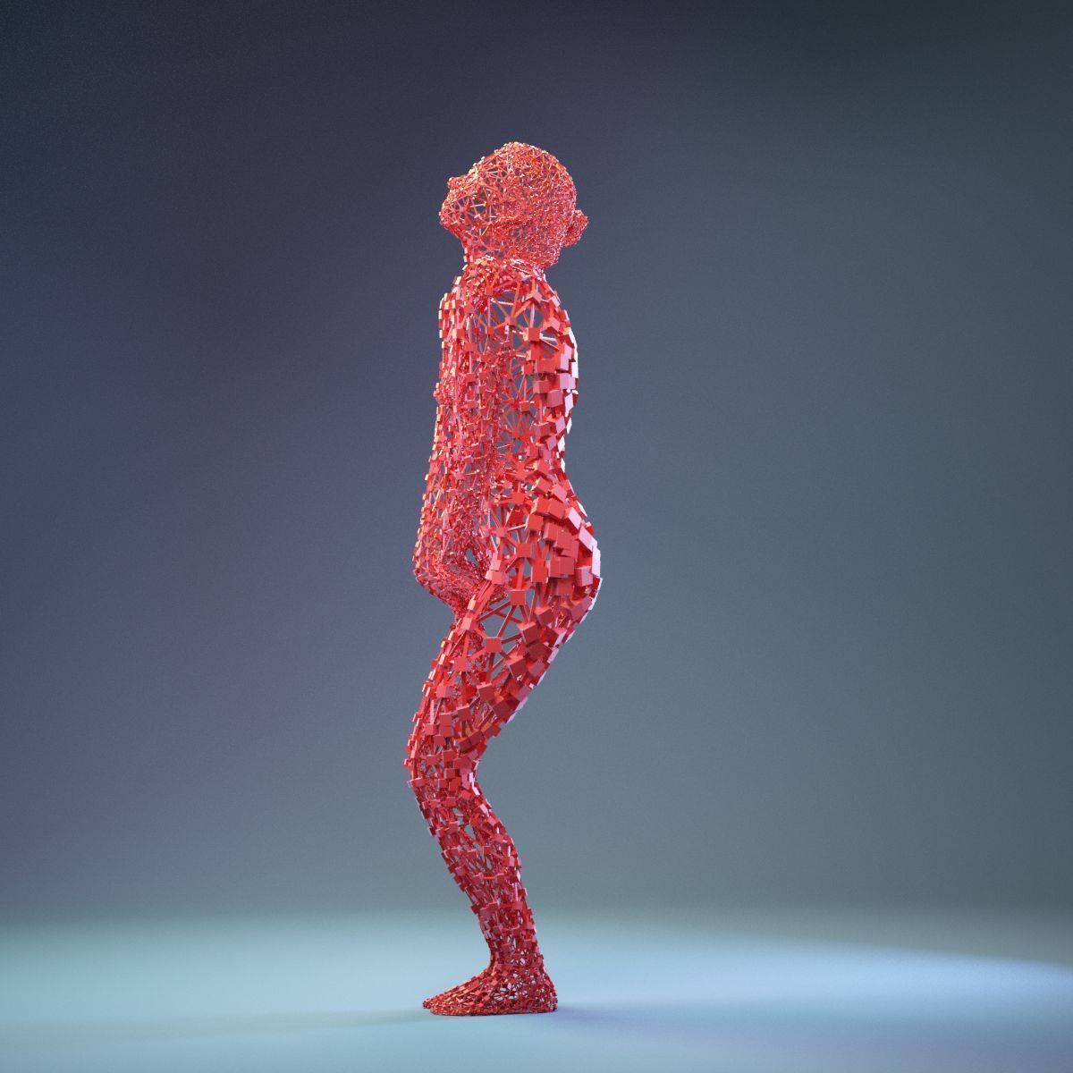 16 Abstract Cubist Female Statues 3D Model Collection_27