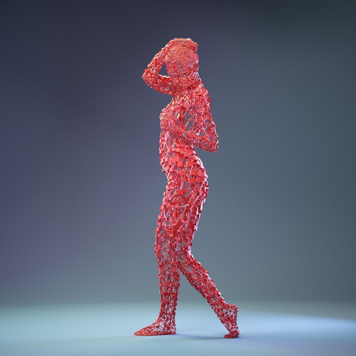 16 Abstract Cubist Female Statues 3D Model Collection_15