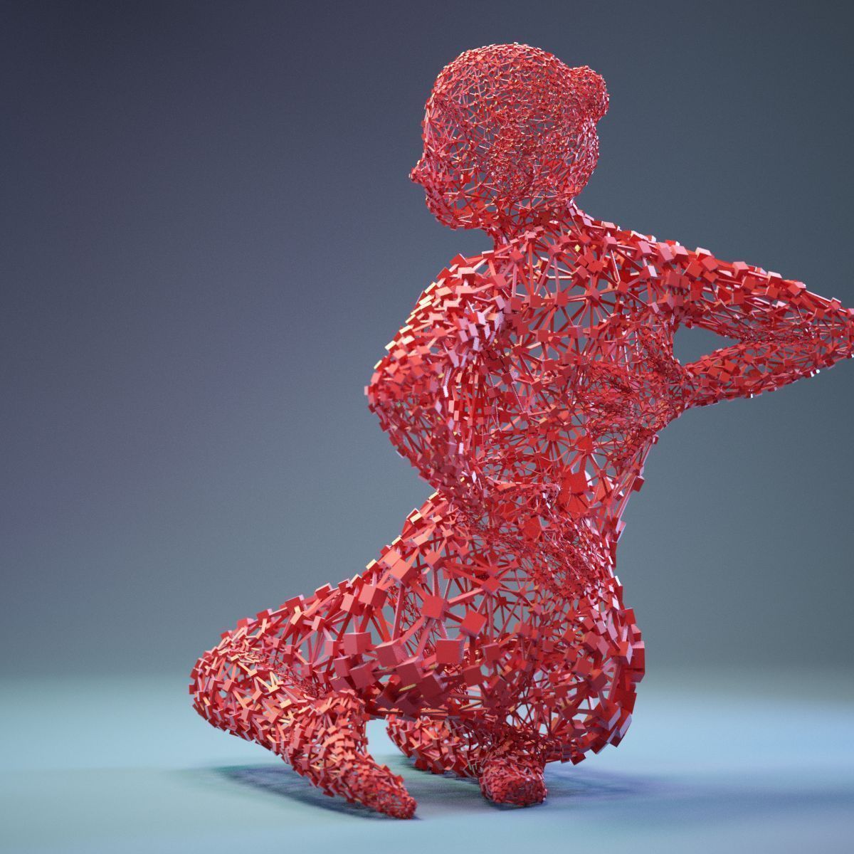 16 Abstract Cubist Female Statues 3D Model Collection_47