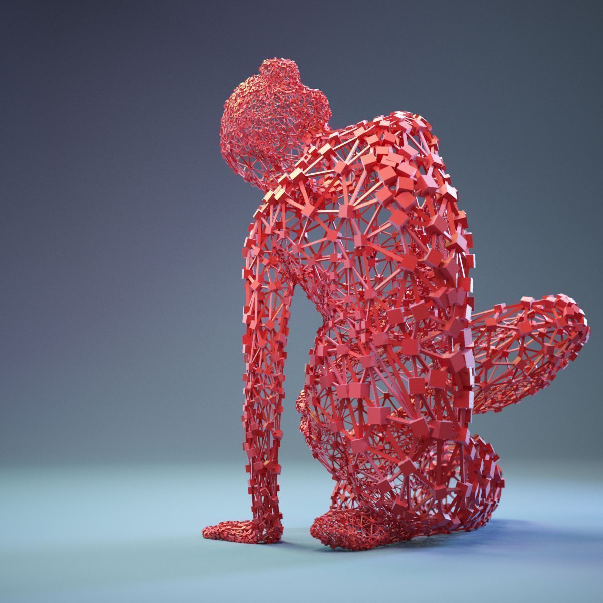 16 Abstract Cubist Female Statues 3D Model Collection_22