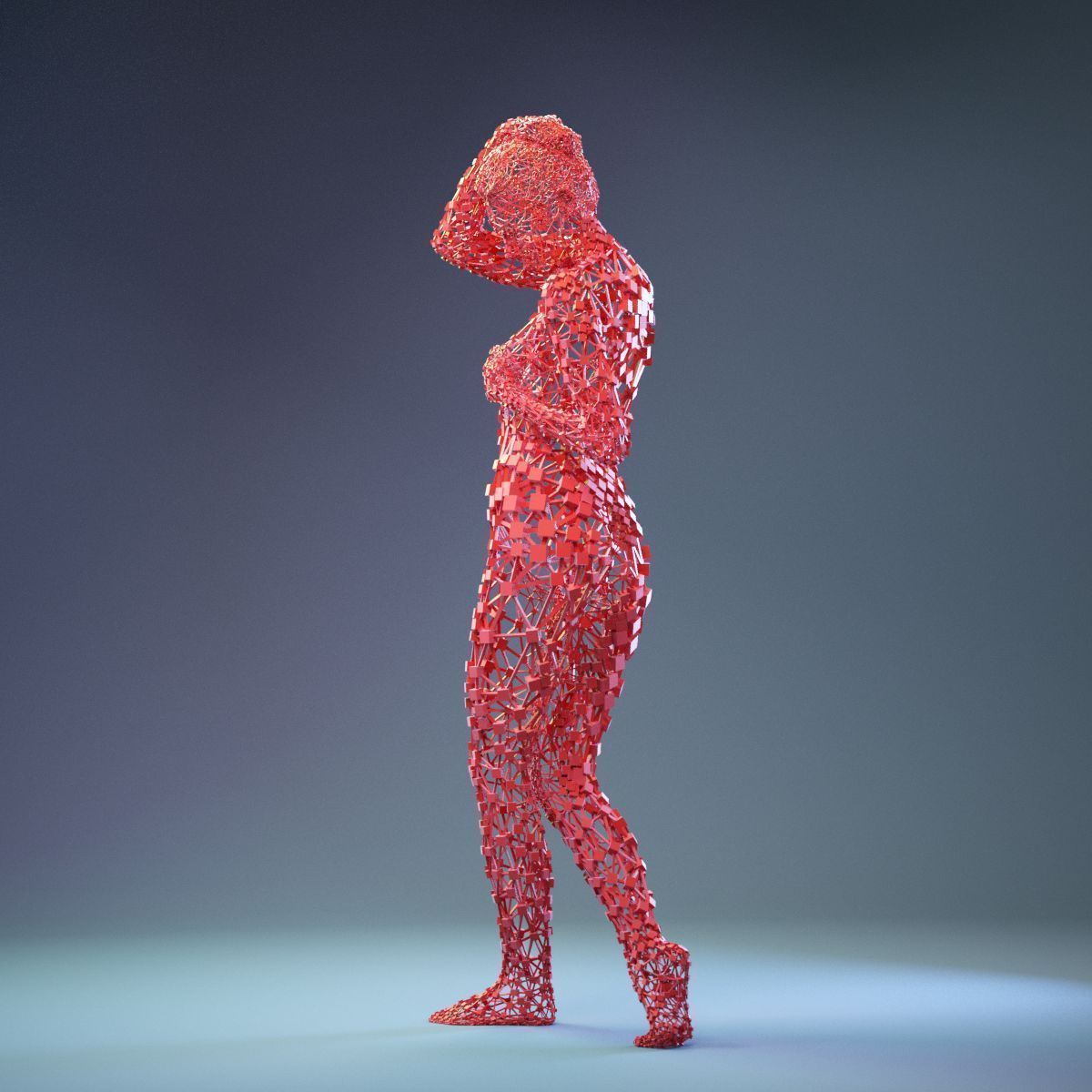 16 Abstract Cubist Female Statues 3D Model Collection_42