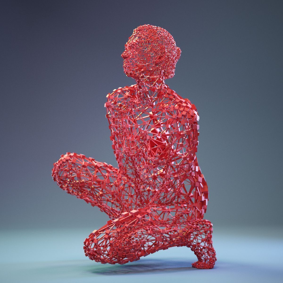 16 Abstract Cubist Female Statues 3D Model Collection_46