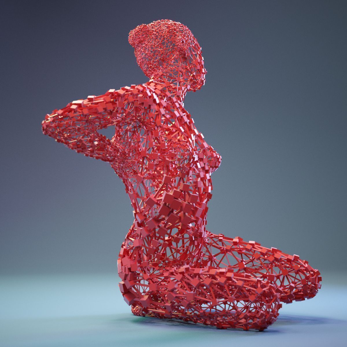 16 Abstract Cubist Female Statues 3D Model Collection_30