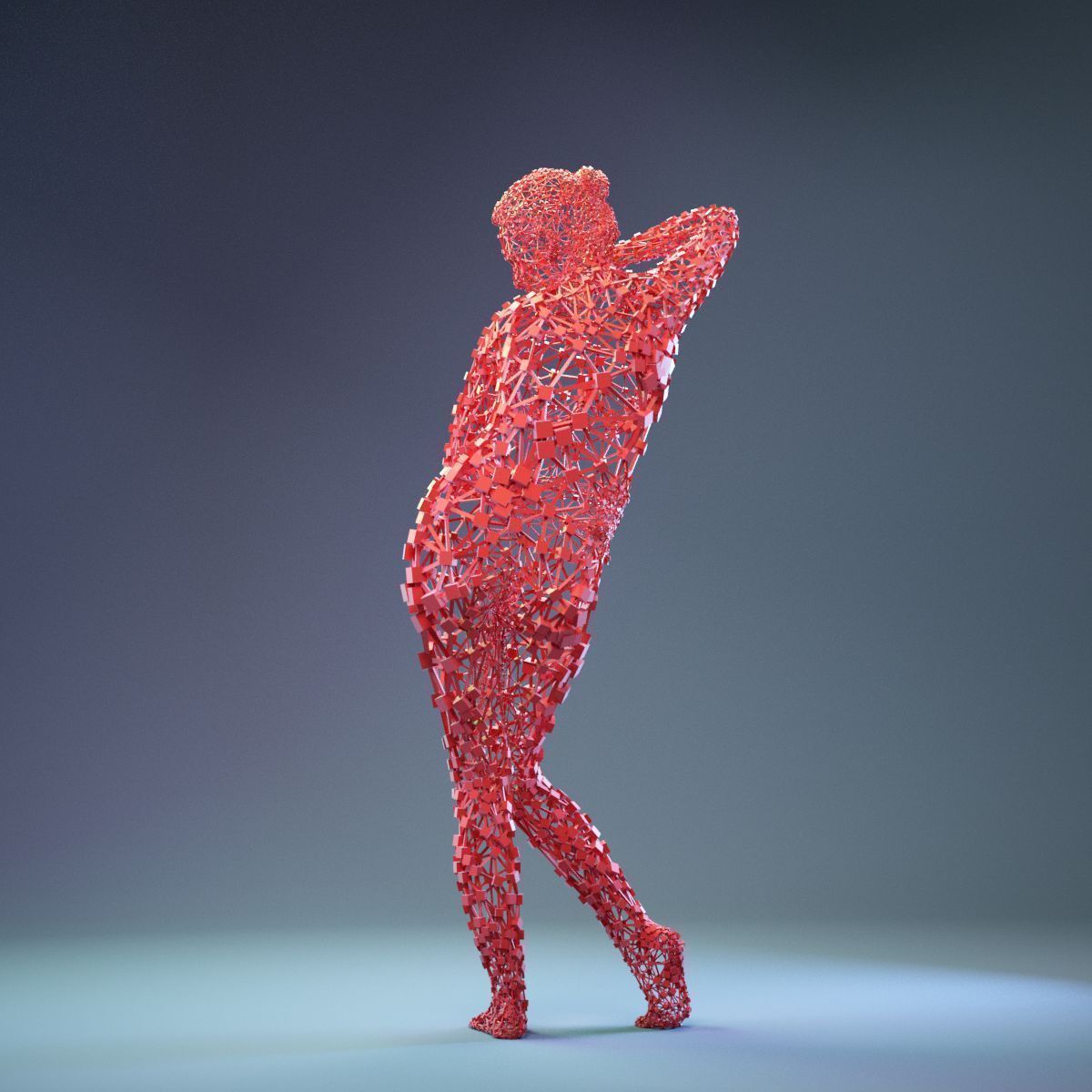 16 Abstract Cubist Female Statues 3D Model Collection_28