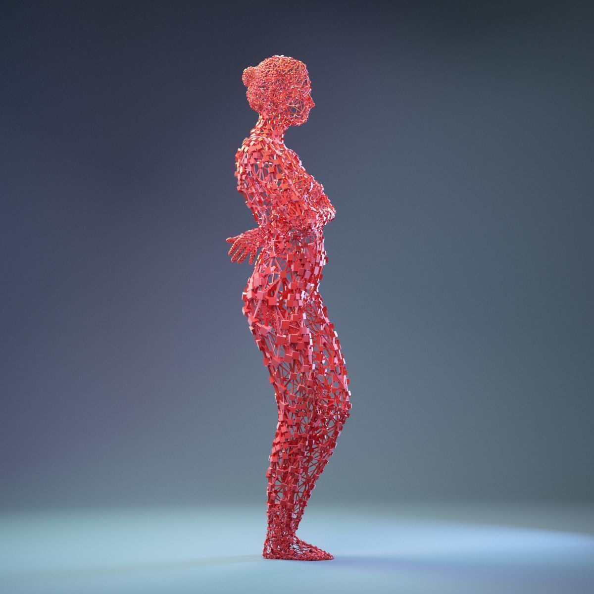 16 Abstract Cubist Female Statues 3D Model Collection_10