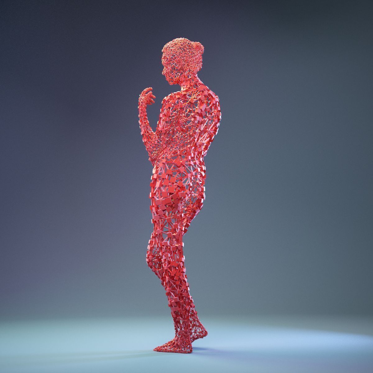 16 Abstract Cubist Female Statues 3D Model Collection_17