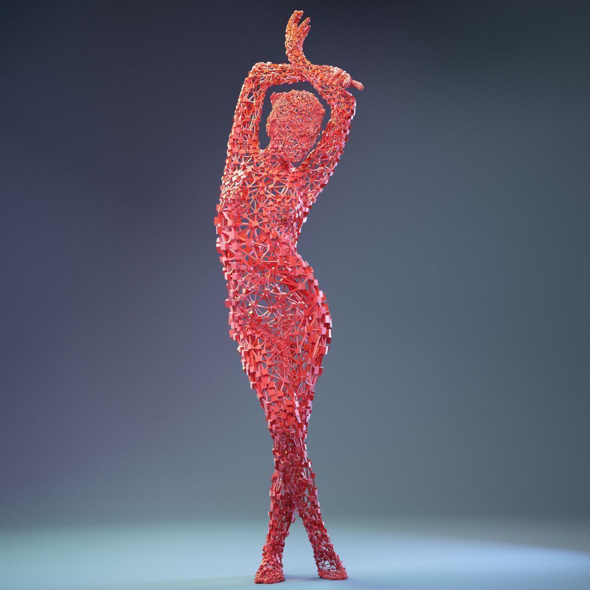 16 Abstract Cubist Female Statues 3D Model Collection_14