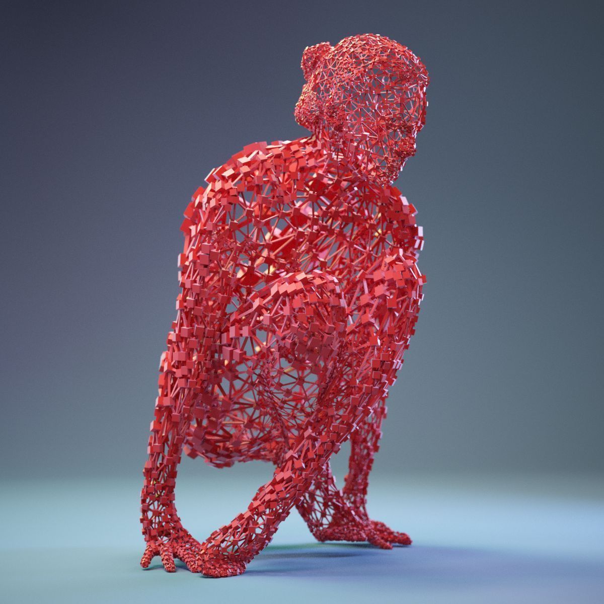 16 Abstract Cubist Female Statues 3D Model Collection_32