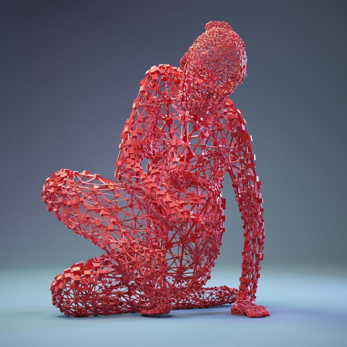 16 Abstract Cubist Female Statues 3D Model Collection_36