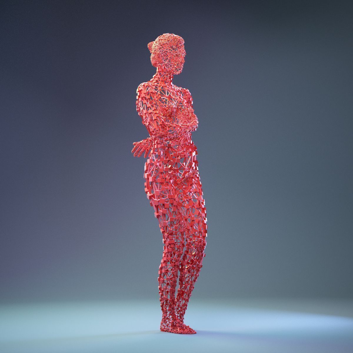 16 Abstract Cubist Female Statues 3D Model Collection_40