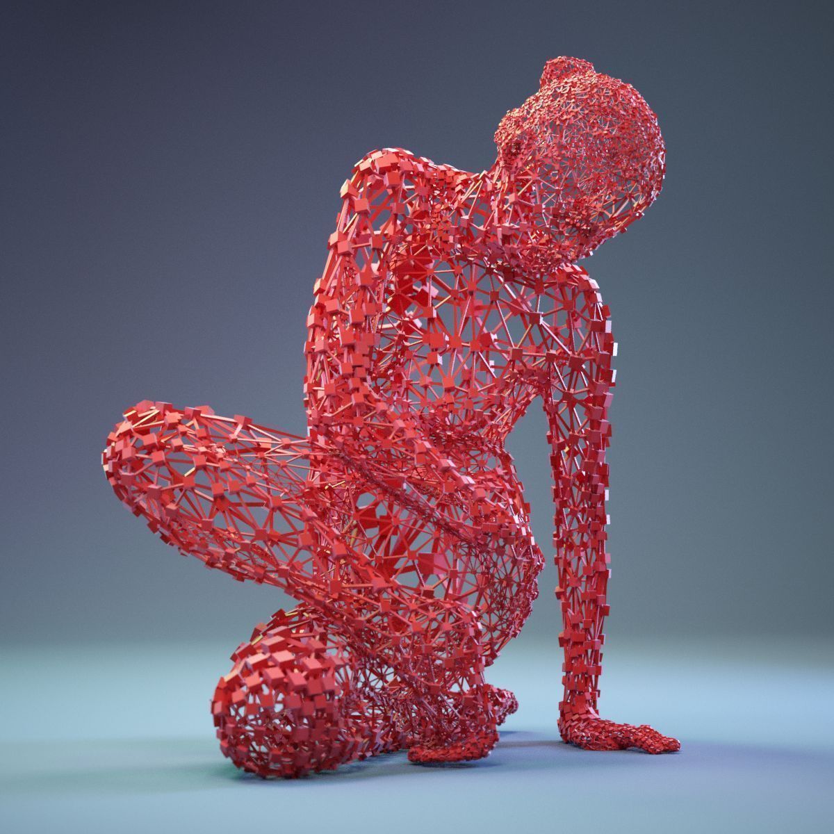 16 Abstract Cubist Female Statues 3D Model Collection_5