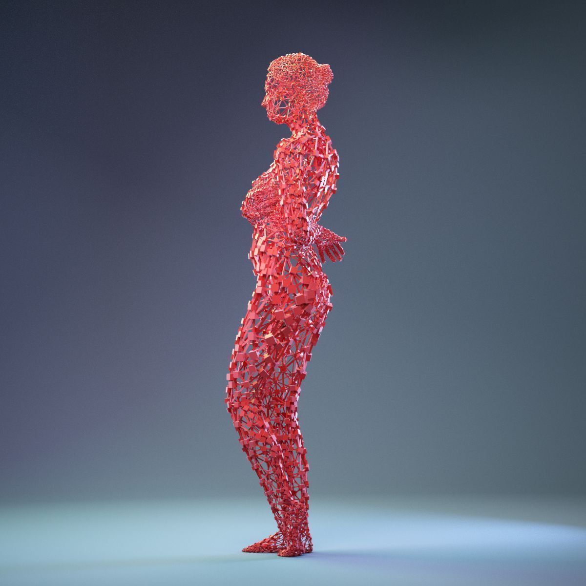16 Abstract Cubist Female Statues 3D Model Collection_24