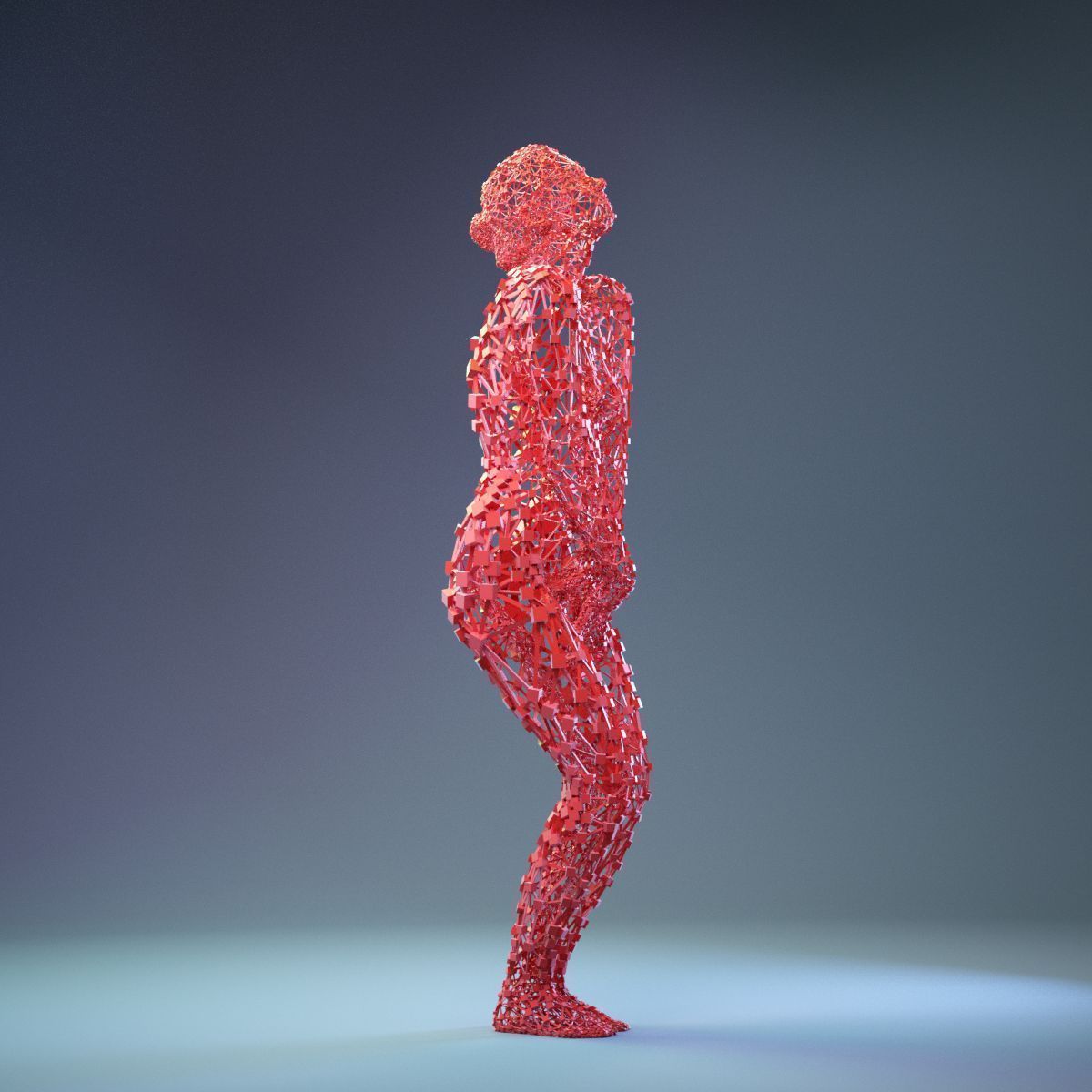 16 Abstract Cubist Female Statues 3D Model Collection_43