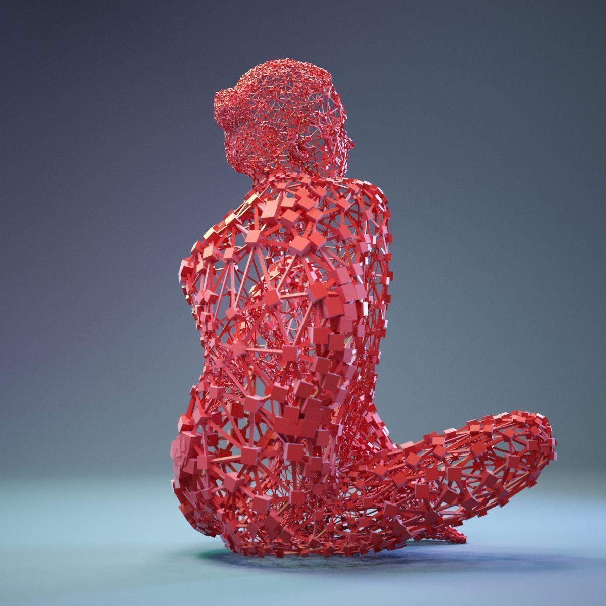 16 Abstract Cubist Female Statues 3D Model Collection_19