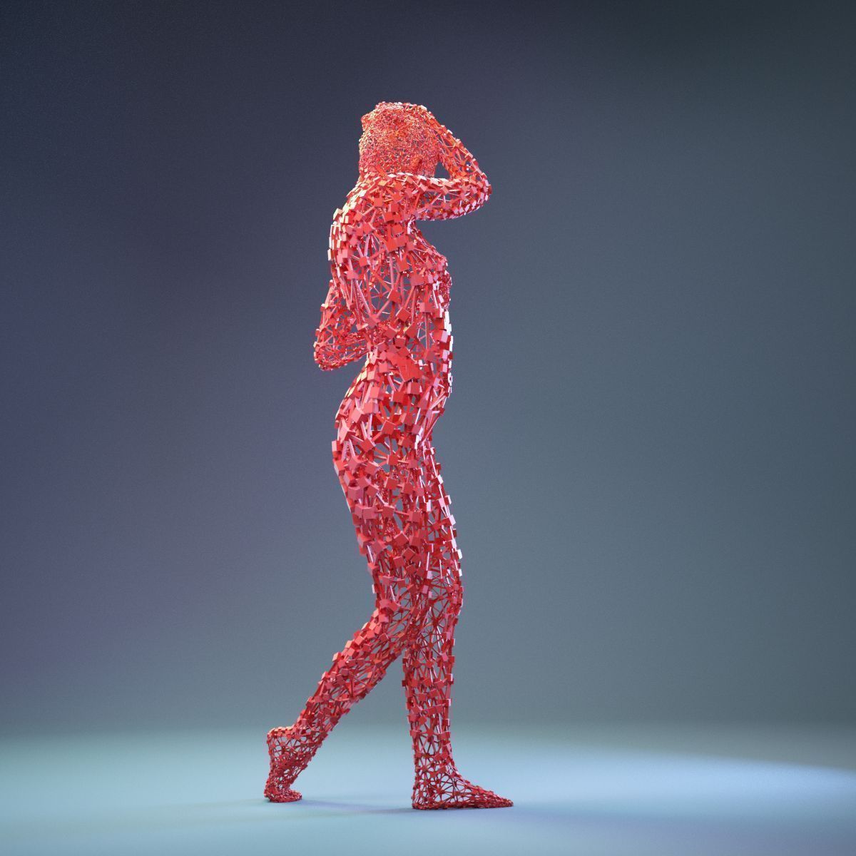16 Abstract Cubist Female Statues 3D Model Collection_26