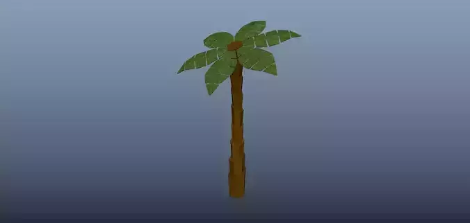 Low poly tree palm Free 3D model