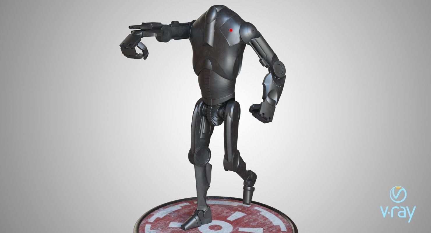 B2 Battle Droid Low-poly 3D model_13