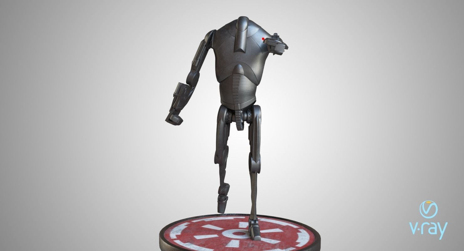 B2 Battle Droid Low-poly 3D model_9