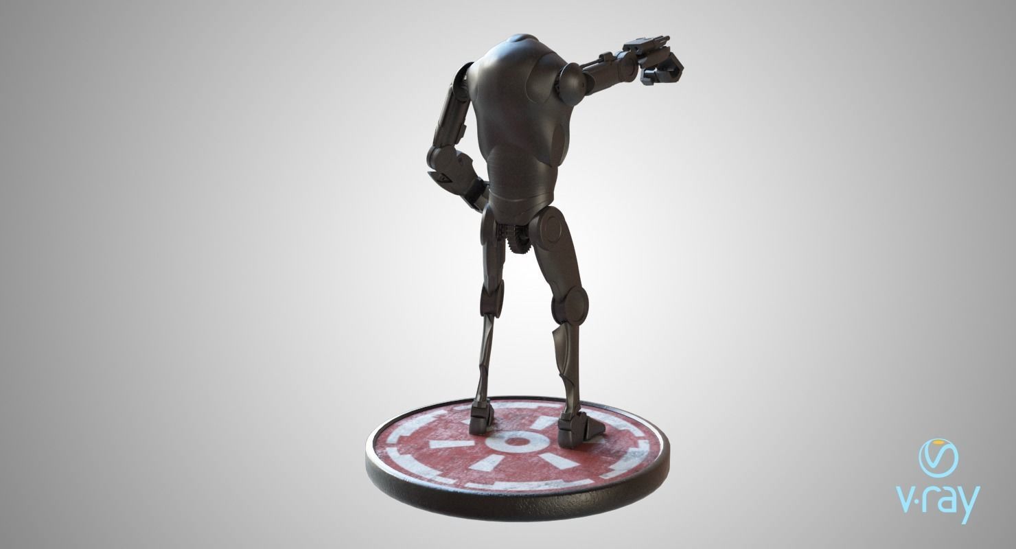 B2 Battle Droid Low-poly 3D model_5